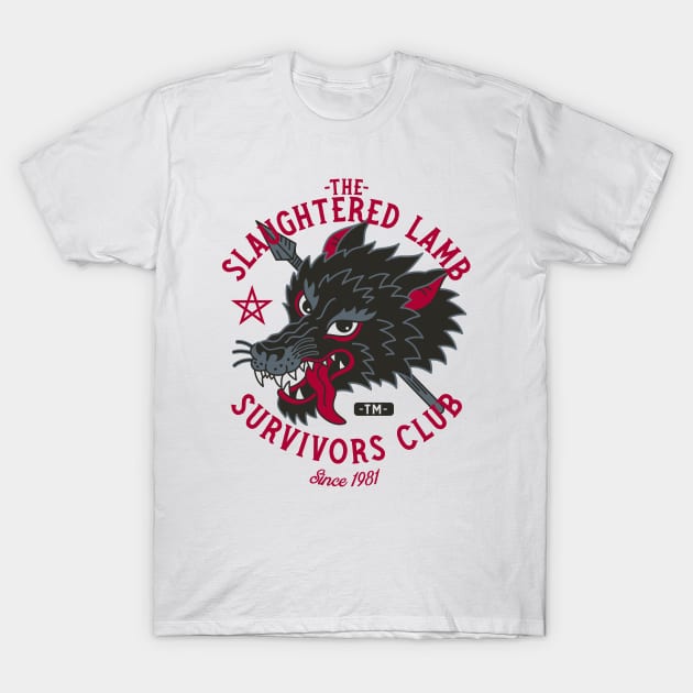 The Slaughtered Lamb Survivors Club - Vintage Horror T-Shirt by Nemons